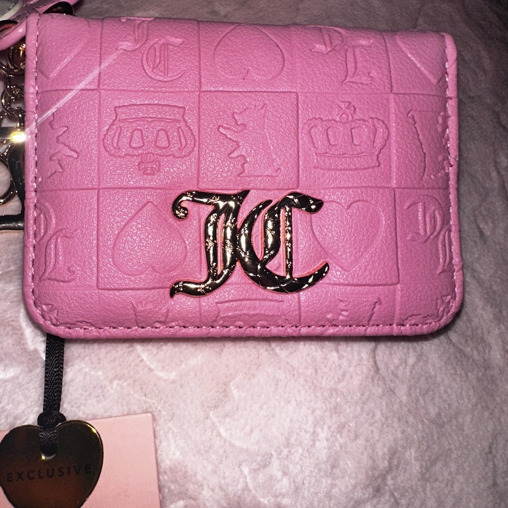 Juicy Couture pink wallet with flower charm